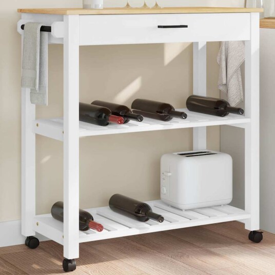Kjøkkenvogn MONZA 84x40x90 cm heltre furu 376102 Kjøkkenvogn MONZA 84x40x90 cm heltre furu 376102