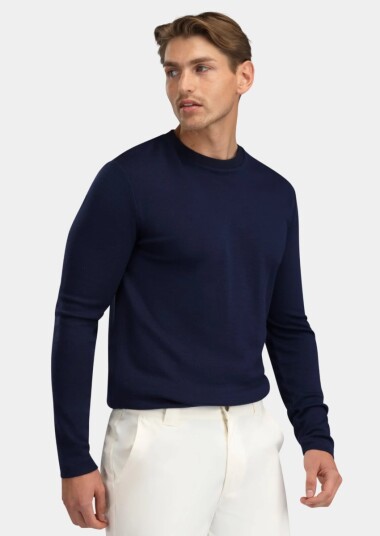 WoolLand Lågen Merino Ulltrøye Blue Ink L
