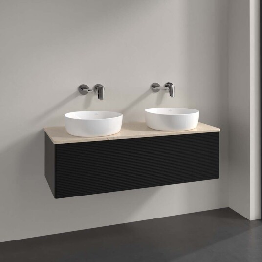 Villeroy & Boch Antao Servantskap med 1 skuff 120x50x36 cm m/lys Sort Matt/Crème