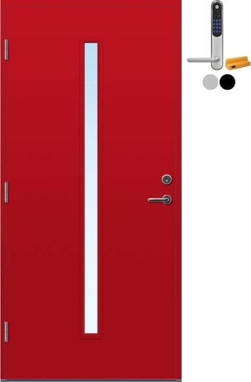 Ytterdør Bygg1 Hovdeby med Kompaktlaminat med Yale Doorman Classic Home
