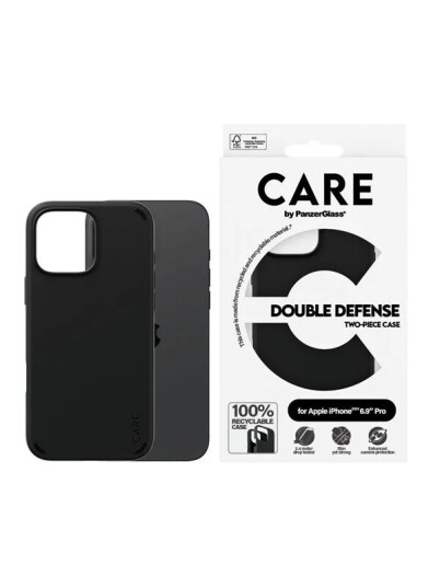 Care by PanzerGlass Dobbelbeskyttelse Svart Mobildeksel iPhone 16 Pro Max