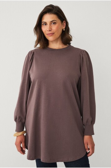 Ellos Plus collection Genser med puffermer Brun