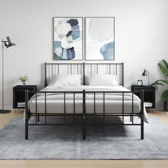 Nattbord 2 stk svart 40x35x50 cm konstruert tre 8721012111028