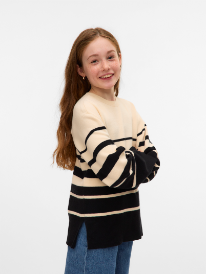 Vero Moda Girl Saba Long Sleeve O Neck Pullover Sort 122/128