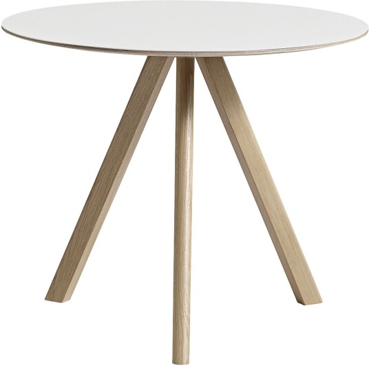Hay - Copenhague Cph20 Soaped Oak White Ø90 X H74 Cm Spisebord Ronan & Erwan Bouroullec Hvit Laminat/tre