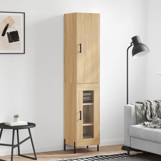 vidaXL Highboard sonoma eik 34,5x34x180 cm konstruert tre 8720845484743