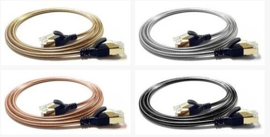 WANTEC wantecWire armored, FTP CAT6a, 3,8mm, silber, Länge 0,3m