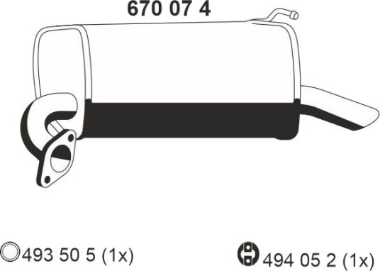 Bakre eksospotte ERNST 670074