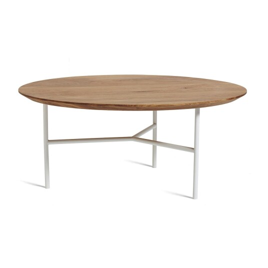 Mavis Tribeca Coffee Table 80 cm Oiled Rustic Oak/White Legs