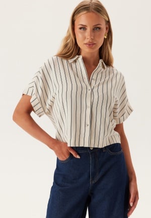 SELECTED FEMME Slfviva Ss Striped Cropped Sun Sandshell Stripes:pin Stripe 36