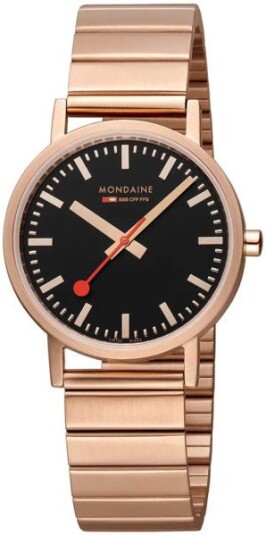 Mondaine Dameklokke A660.30314.16SBR Classic Sort/Rose gulltonet
