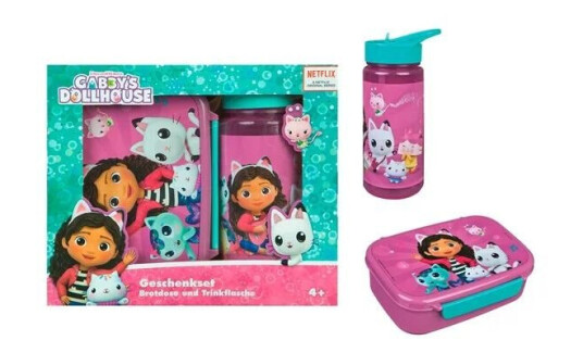 Gabby"s Dollhouse Gabbys Dukkehus Matboks og Vannflaske Sett