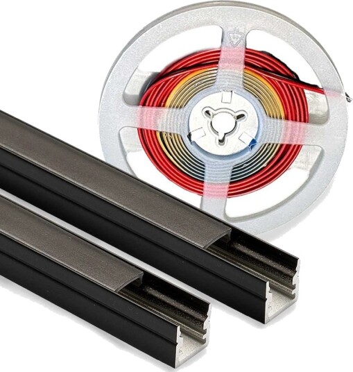 Lys til akustikkpanel 240cm svart   Komplett sett med aluprofil og CCT LED stripe