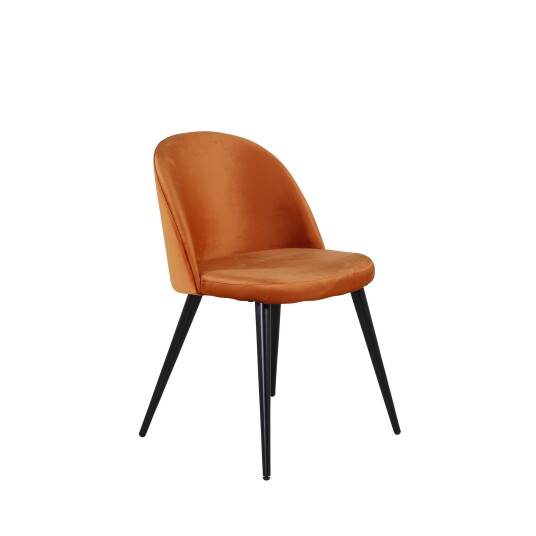 Venture Design Velvet spise stol Oransje Fløyel/svart Oransje