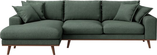 Copenhagen Premium 4 personers Venstrevendt L formet Dyb Divansofa i Stoff Grön Copenhagen Premium 4 personers Venstrevendt L formet Dyb Divansofa i Stoff Grön
