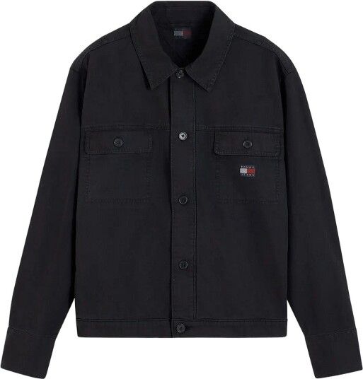 Tommy Jeans Tjm Essential Overshirt Black L Tommy Jeans Tjm Essential Overshirt Black L