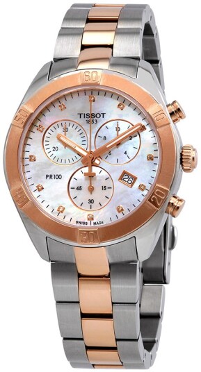 Tissot Dameklokke T101.917.22.116.00 Pr 100 Hvit/Rose gulltonet stål