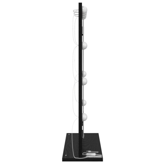  Sminkespeil med LED lys Svart Eik 70x50x18 cm