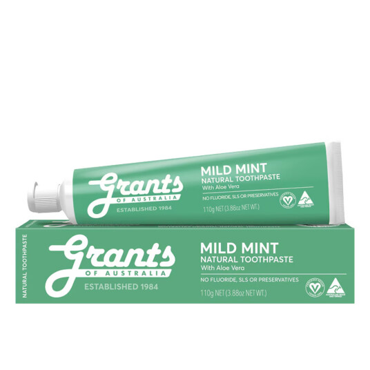 Naturlig Aloe Vera Tandpasta GRANTS Xylitol & Mild Mint Fluorfri 110g Naturlig Aloe Vera Tandpasta GRANTS Xylitol & Mild Mint Fluorfri 110g
