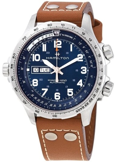 Hamilton Herreklokke H77765541 Khaki Aviation Blå/Lær Ø45 mm