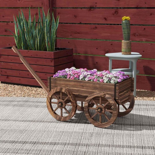 Trevogn Blomsterkasse Plantevogn 30 kg Karbonisert