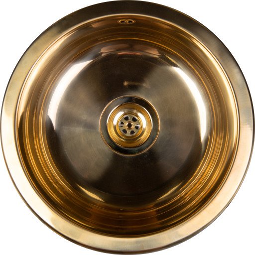 Secher Assens 365 kjøkkenvask Ø42,5 cm polert messing