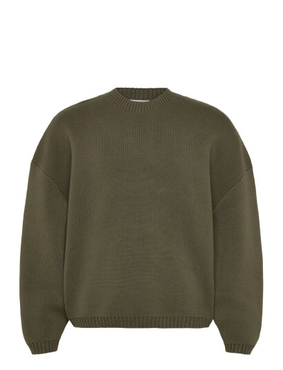 Weekday Oversized Heavyweight Cotton Sweater Khaki green S Weekday Oversized Heavyweight Cotton Sweater Khaki green S