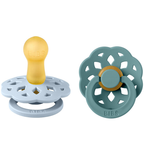 Bibs Böhmen Smokker 2 pack Str. 1 Rund Baby Blue/Island 0 6 md Smokk Blå Grønn