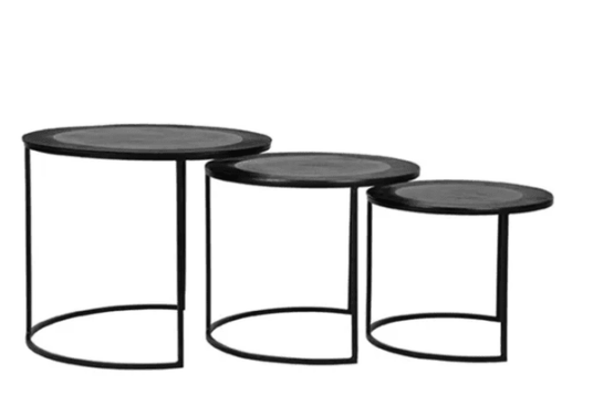 Trend Collection Salongbordsett S/3 Svart Metall 55 cm