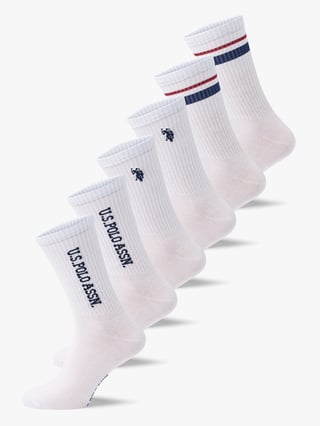 U.S. Polo Assn. 6 Pack Socks Hvit 39/42