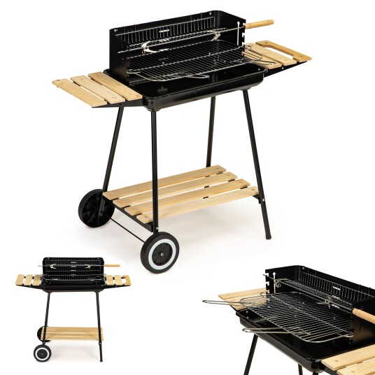 Kullgrill med hyller justerbar 2 rister bærbar Kullgrill med hyller justerbar 2 rister bærbar