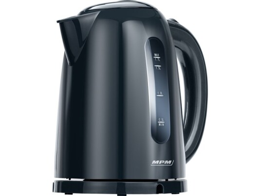 Mpm MCZ-85 1,7L Vannkoker med Justerbar Termostat og Vannivåindikator, 2200W, Svart Plastikk