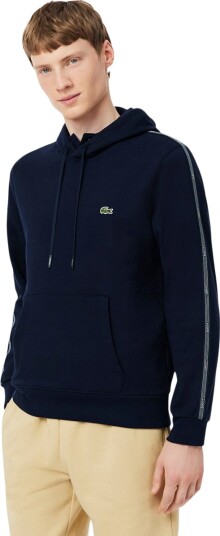Lacoste Logo Stripe Hettegenser Herre Navy XL