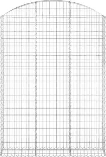 vidaXL Gabionkurv buet 150x30x200/220 cm galvanisert jern