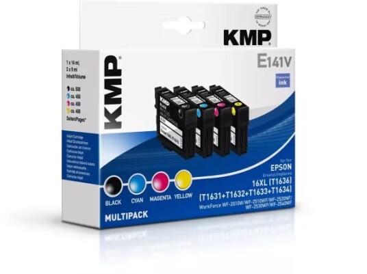 KMP MULTIPACK E141V - 4-pack - svart gul cyan magenta - kompatibel - blekkpatron alternativ for: Epson 16XL Epson C13T16314010 Epson C13T163240 KMP MULTIPACK E141V - 4-pack - svart gul cyan magenta - kompatibel - blekkpatron alternativ for: Epson 16XL Epson C13T16314010 Epson C13T163240
