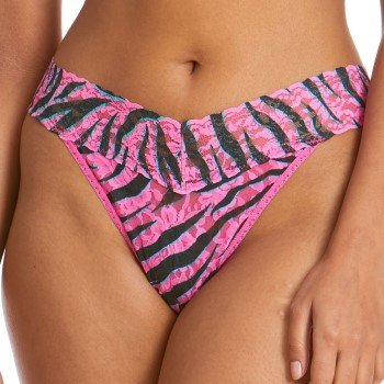 Hanky Panky Truser Beverly Original Rise Thong Rosa/Svart nylon One Size Dame Hanky Panky Truser Beverly Original Rise Thong Rosa/Svart nylon One Size Dame