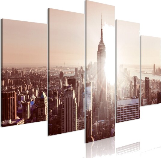 Bilde Sun Over Manhattan 5 Parts Wide Brown 200x100 Artgeist sp. z o. o.