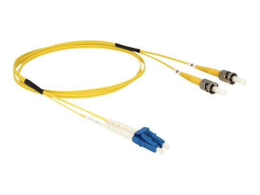 Delock - Nettverkskabel - Lc-Enkeltmodus (Hann) Til St-Enkeltmodus (Hann) - 1 M - Fiberoptisk - 9 / 125 Micron - Os2 - Halogenfri - Gul