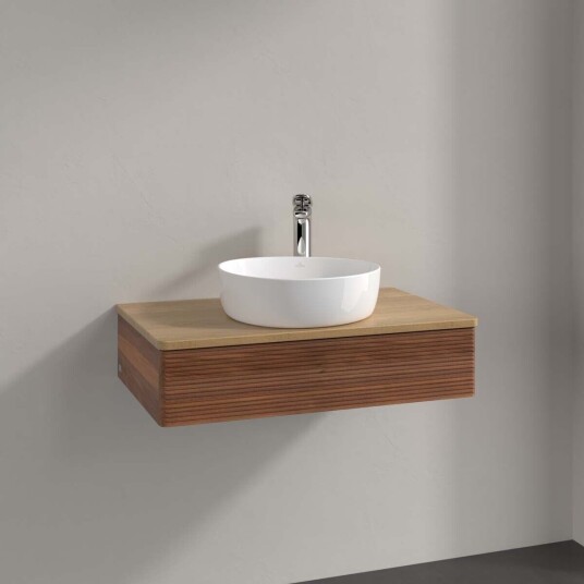 Villeroy & Boch  Antao Servantskap med 1 skuff 80x50x19 cm u/lys Valnøtt/Eik
