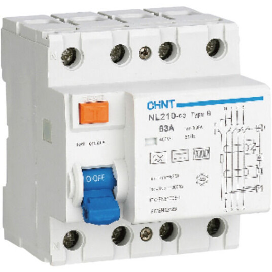 Chint JORDFEILBRYTER B-TYPE 4P 63A 100mA - 1615007