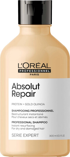 L'Oréal Professionnel Absolut Repair Gold Shampoo 300ml - Reparerende og Fuktgivende for Slitt Hår