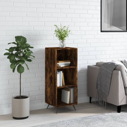 vidaXL Hylle røkt eik 34,5x32,5x90 cm konstruert tre