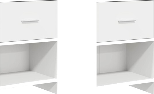  Nattbord 2 pcs Hvit 40 x 30 x 60 cm Konstruert tre