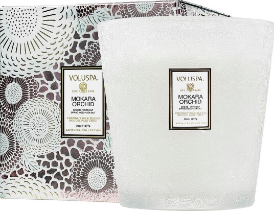 Voluspa Mokara Orchid Boxed Luxe Jar Candle 80H Hvit