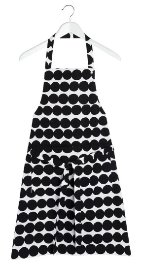Marimekko Räsymatto forkle sort-hvit