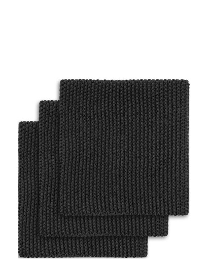 Engholm Textiles Line Dishcloth - Black - 25X25CM Engholm Textiles Line Dishcloth - Black - 25X25CM