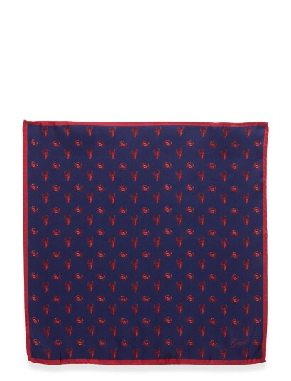 GANT Crab Print Pocket Square Navy ONE SIZE