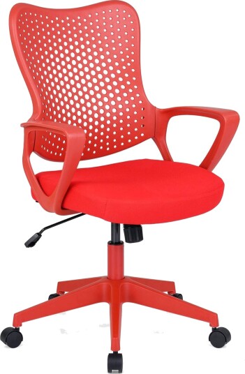Ergonomisk kontorstol justerbar rygg i netting rød Ergonomisk kontorstol justerbar rygg i netting rød