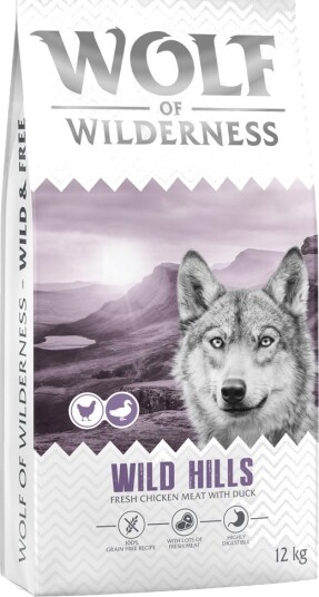 Wolf Of Wilderness Tørrfôr Adult Wild Hills And Kornfri Ny Oppskrift 12 kg