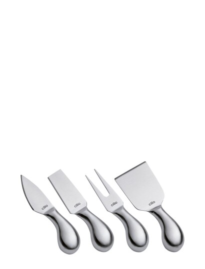 cilio Osteknivsæt 4 Stk. I Gavesæske Piave Silver Cilio SATIN STAINLESS STEEL ONE SIZE